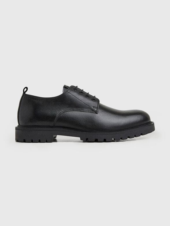 Black leather shoes - 0