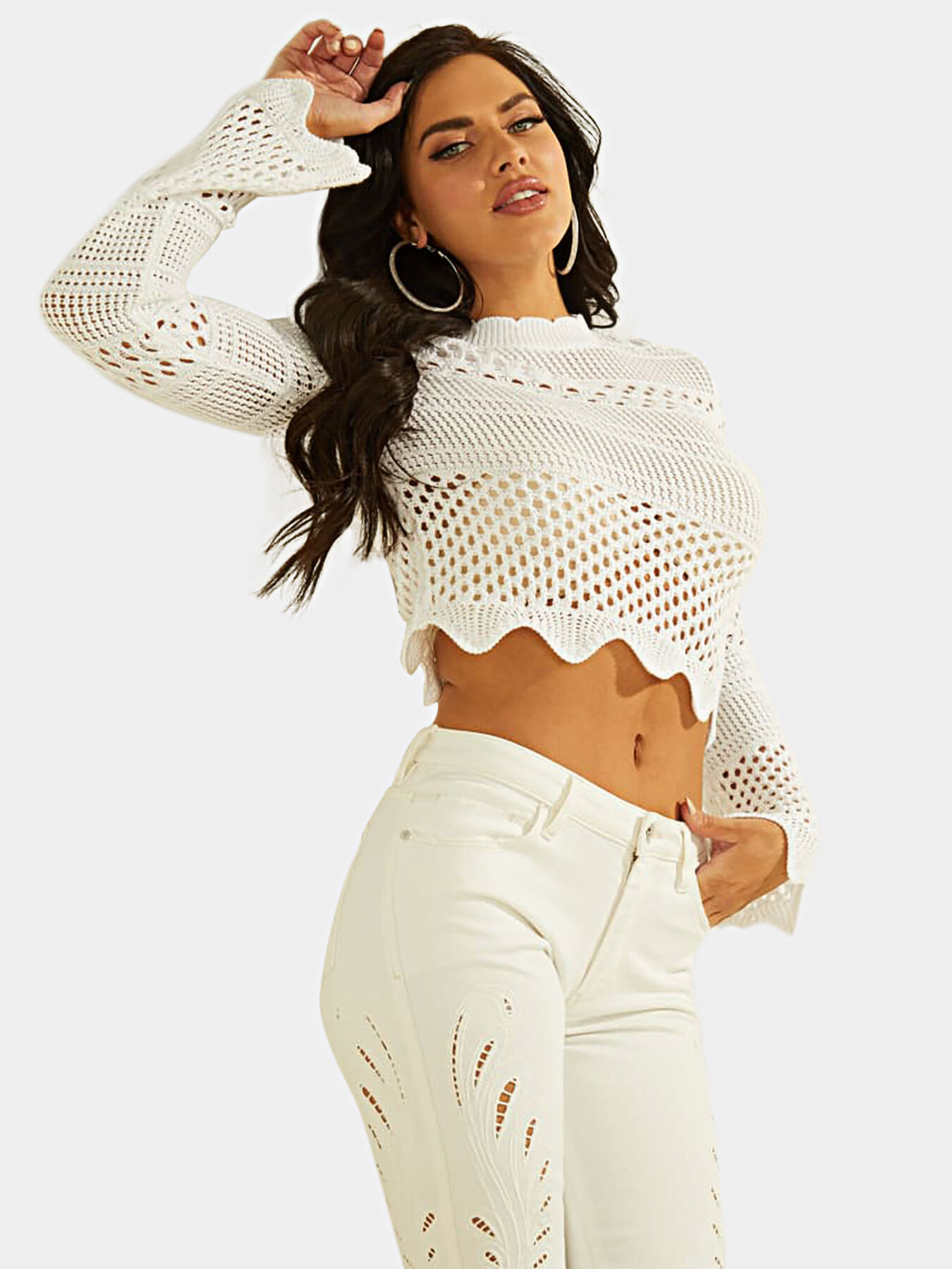 Guess cropped sweater clearance