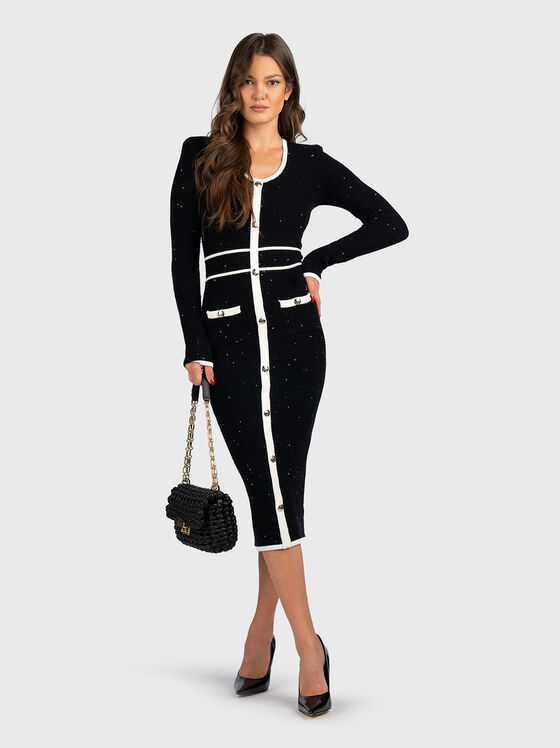 Рокля с контрастни детайли  - 1