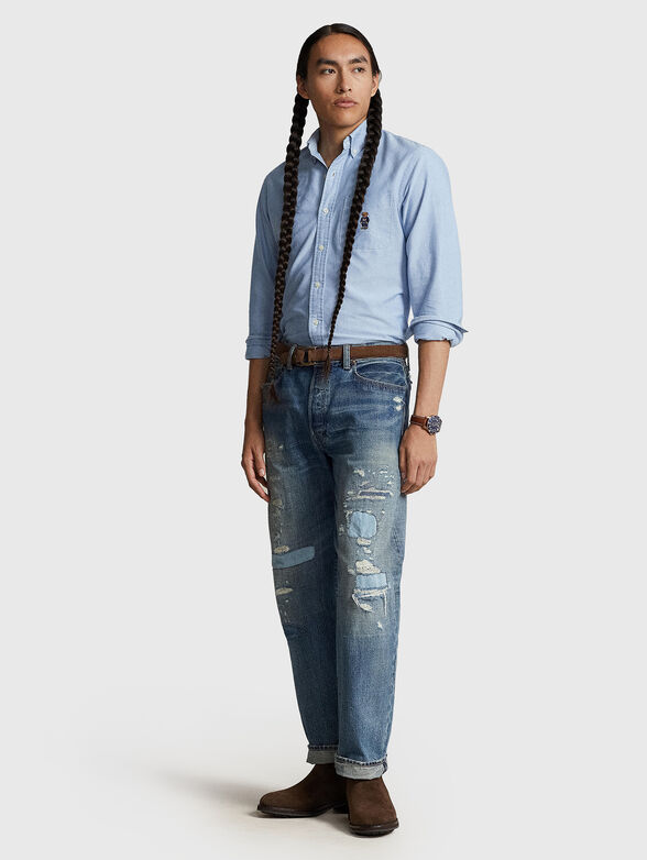 Cotton shirt with embroidered Polo Bear pocket - 2