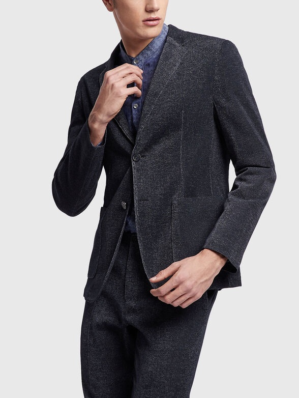 Denim jacket with double breasted blazer - 1