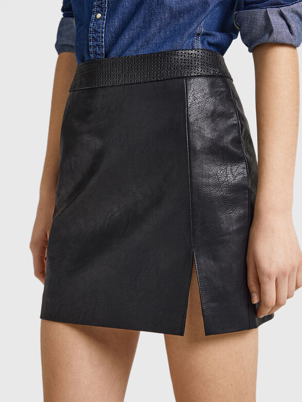 MAAR black mini skirt in eco leather - 3