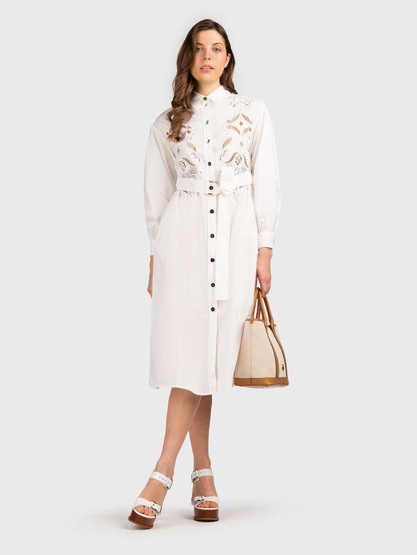 White shirt dress with embroideries - 6