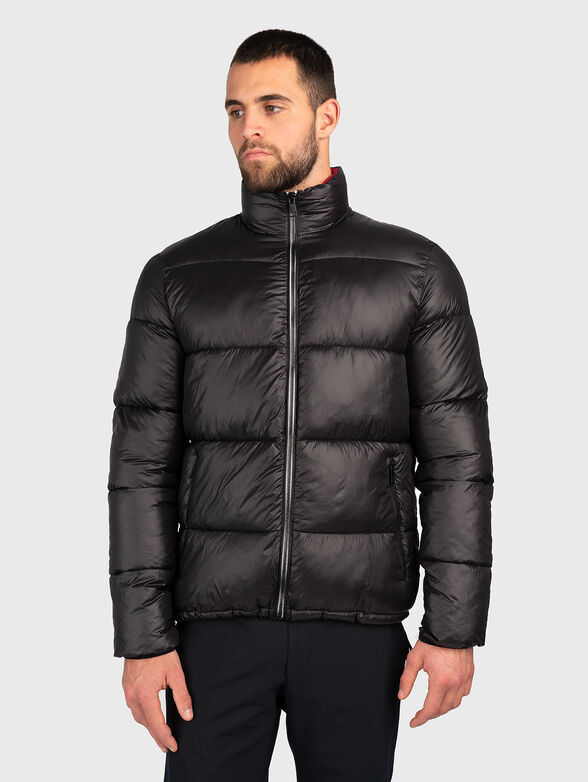 Black jacket with quilted effect  - 1