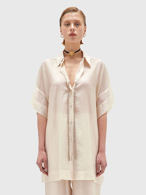 Short sleeved shirt with accent ties - 1