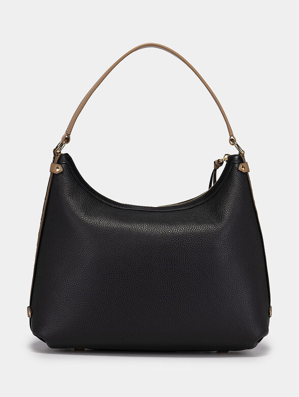 Leather hobo bag with logo strap - 2
