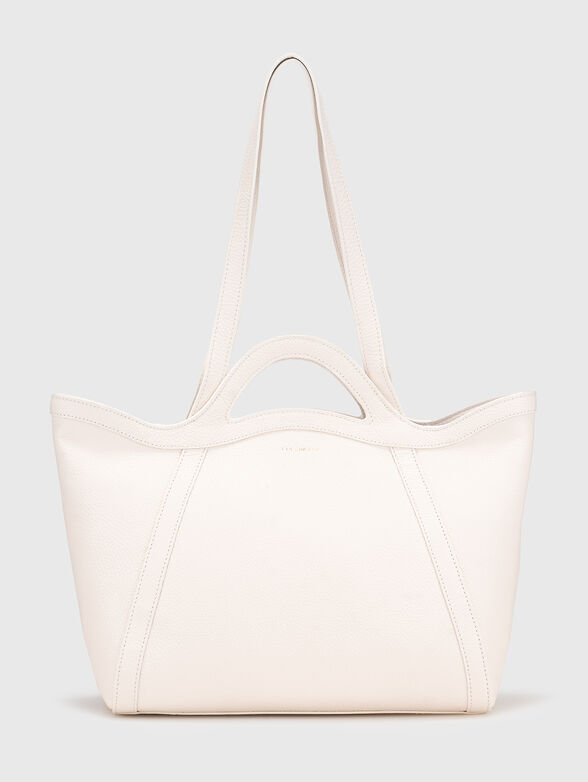 Leather bag with long handle and logo - 1