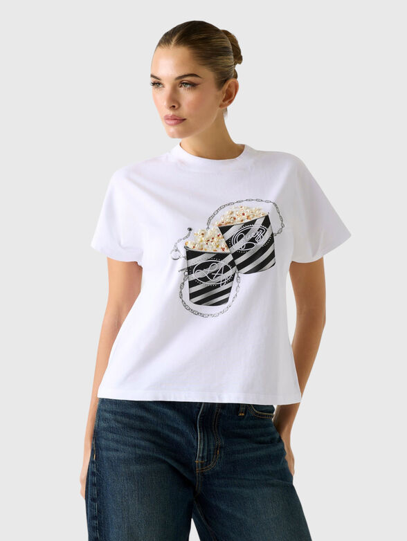 White T-shirt with contrasting print - 1