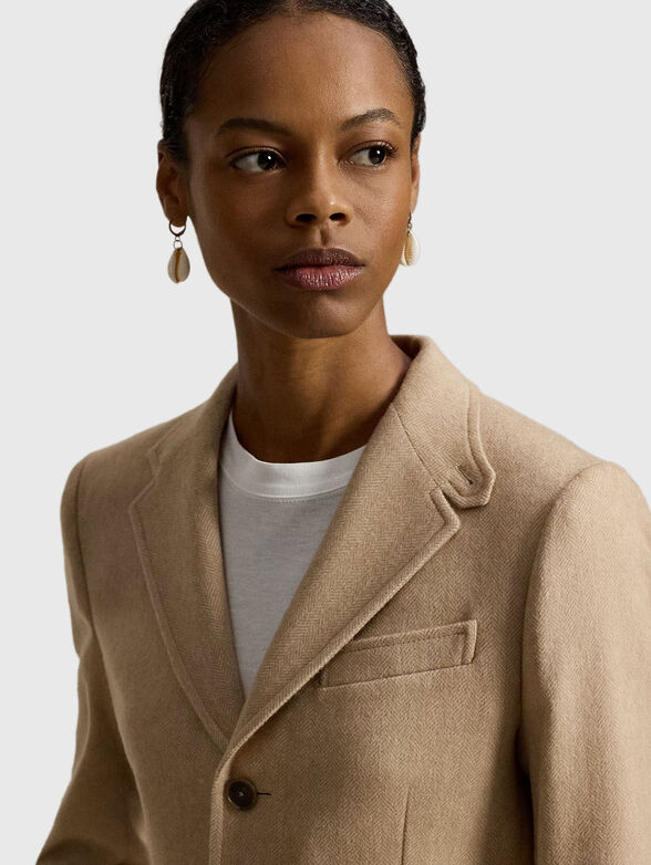 Beige single breasted wool jacket - 4