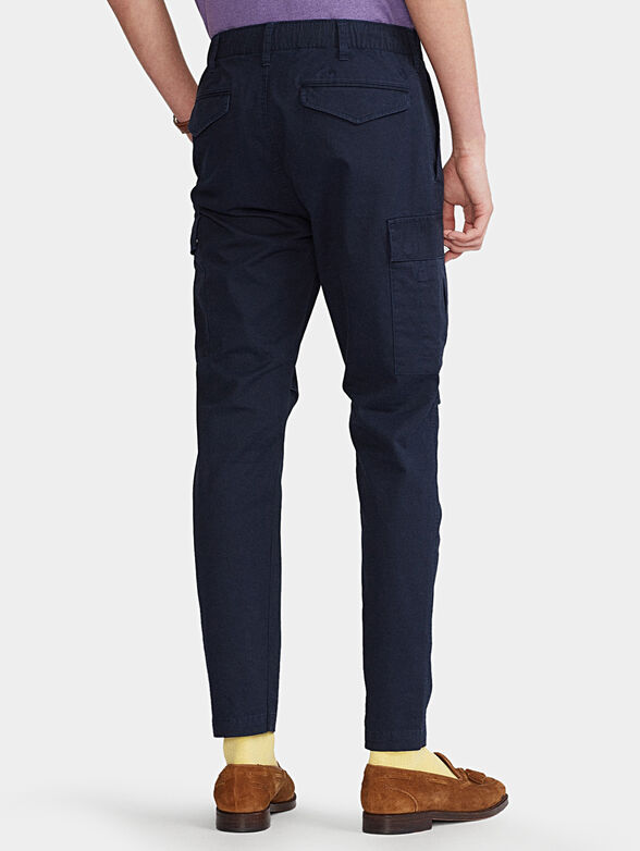 Blue cargo pants with laces - 2