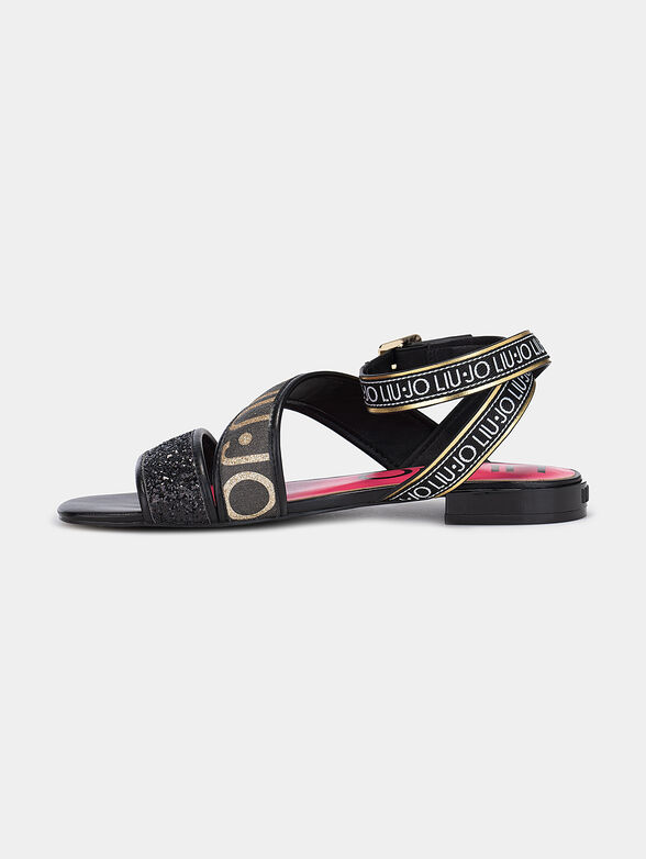 ASTRA Black sandals with glitter details - 5