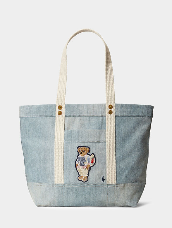 Denim tote bag with Polo Bear patch - 1