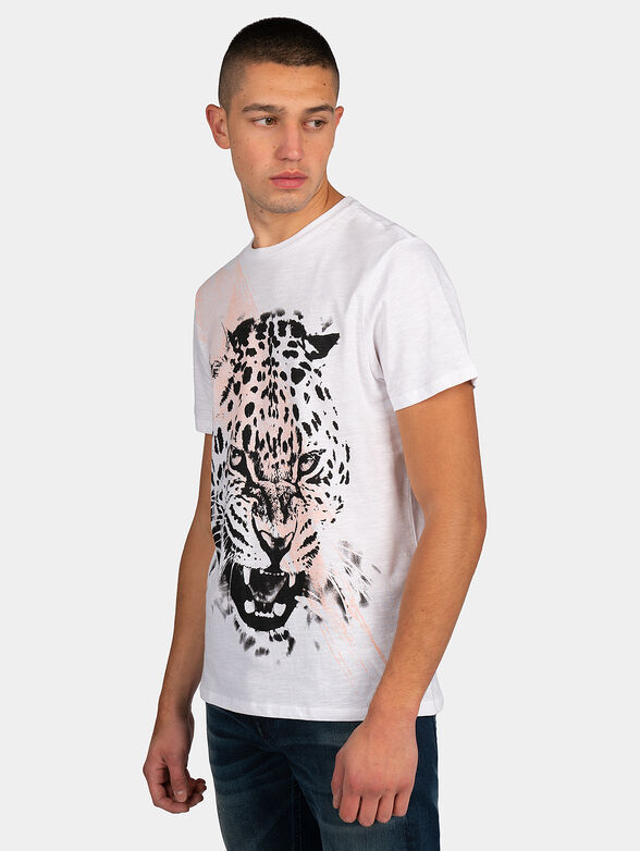 White t-shirt with animal print - 1