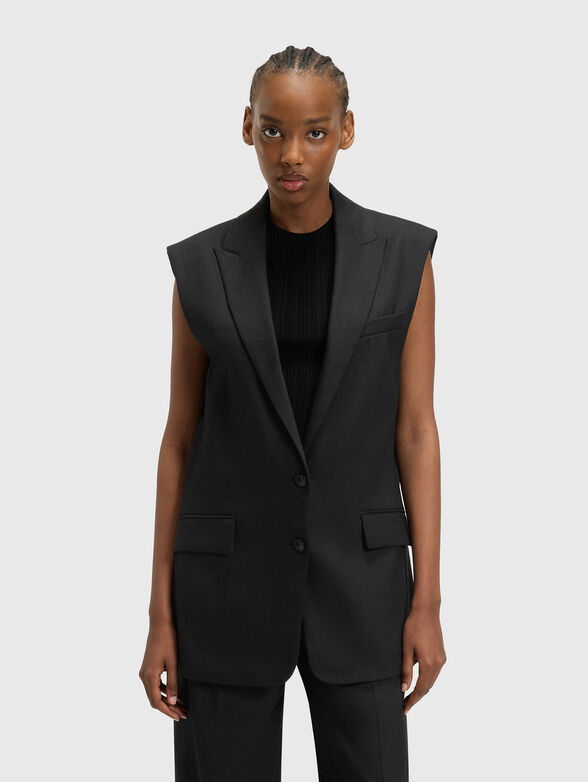 Oversized linen blend vest - 1