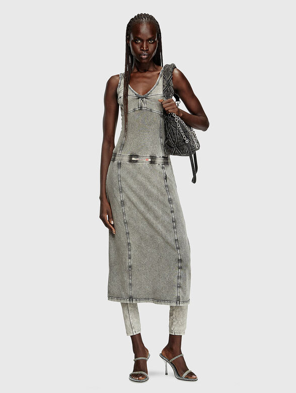 D-INNY cotton midi slim dress - 4