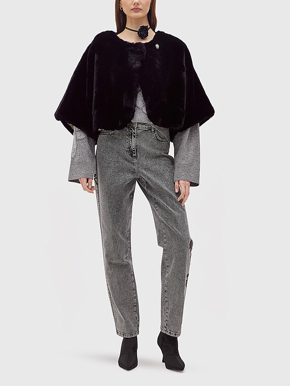 Faux fur cropped coat - 2