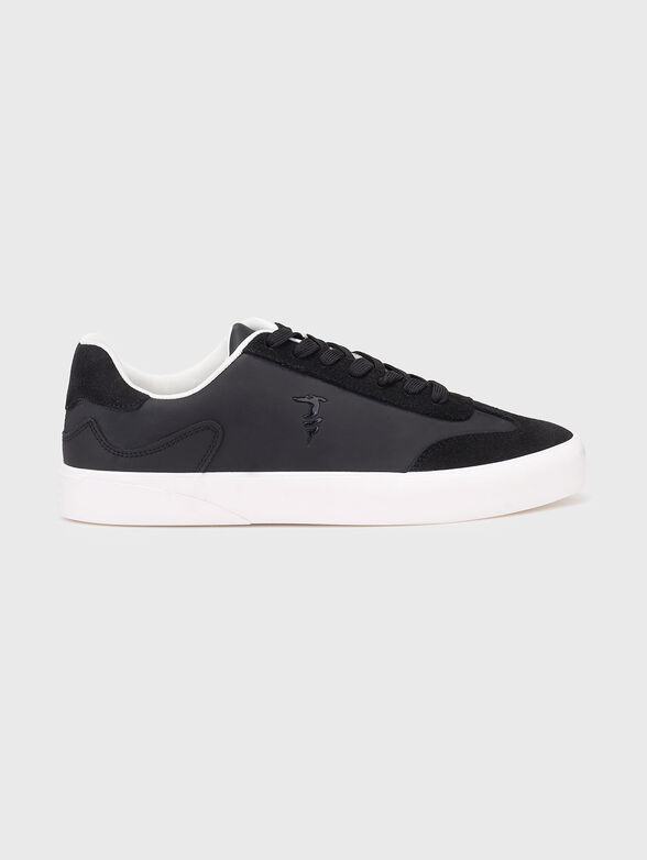 Leather sports shoes with suede details - 1