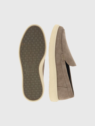 Beige leather loafers - 5