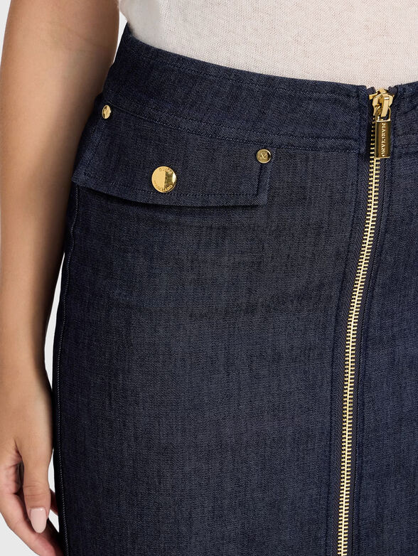 Denim midi pencil skirt - 3