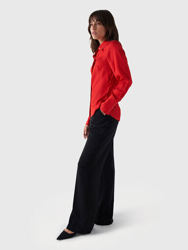 Red shirt with satin effect  - 5