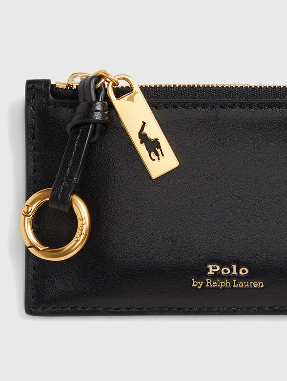 Leather cardholder with logo - 3