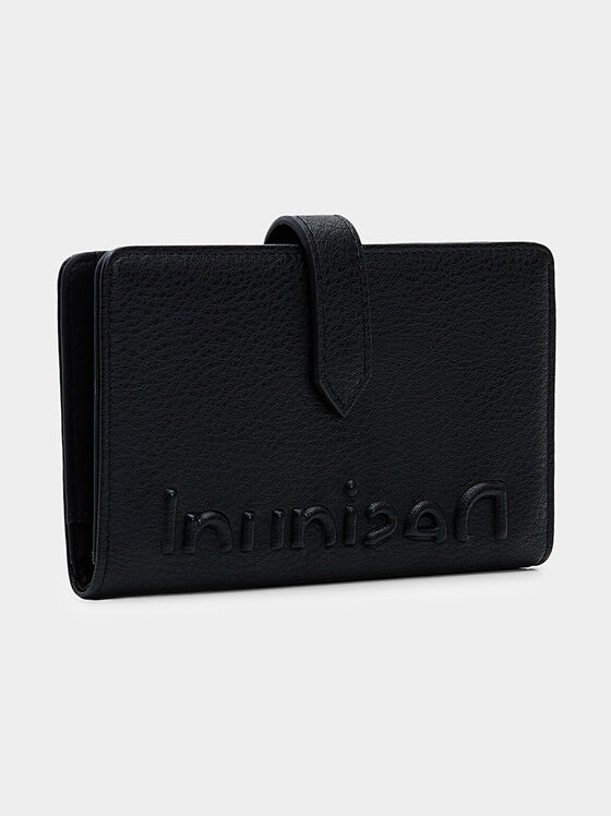 Черно портмоне с релефно лого - 1