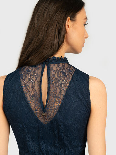 Long lace dress in blue color - 3