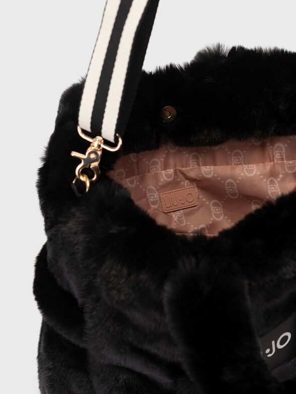 Beige bag from eco fur - 6