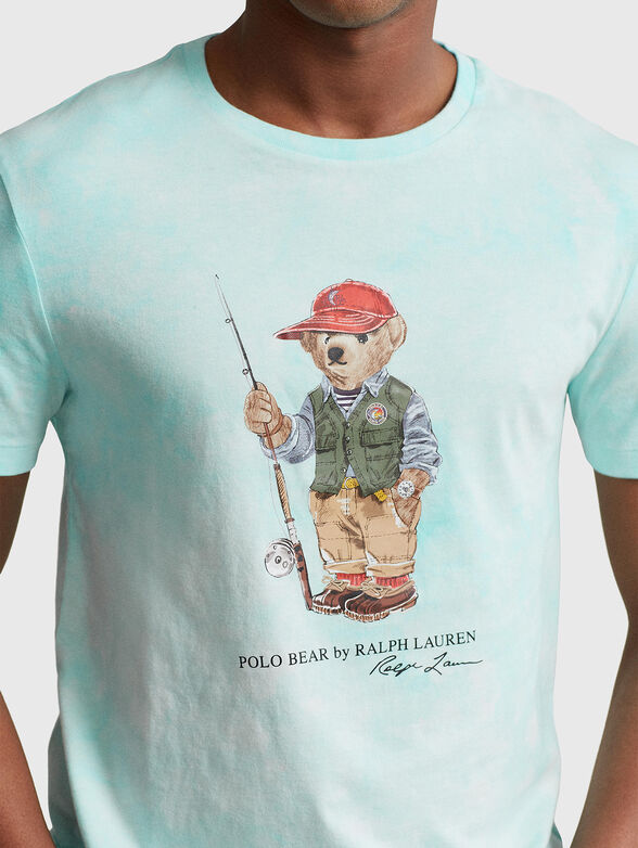 Blue cotton t-shirt with Polo Bear motif - 4