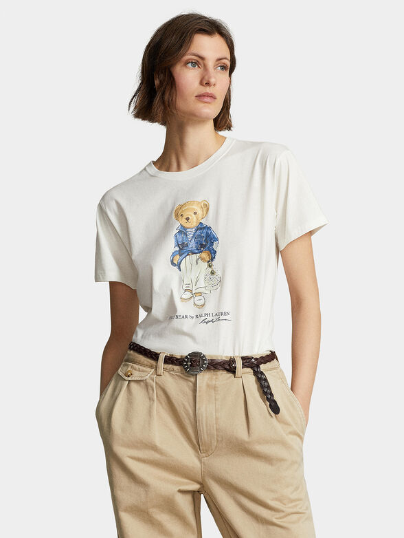T-shirt with Polo Bear motif in ecru color - 1