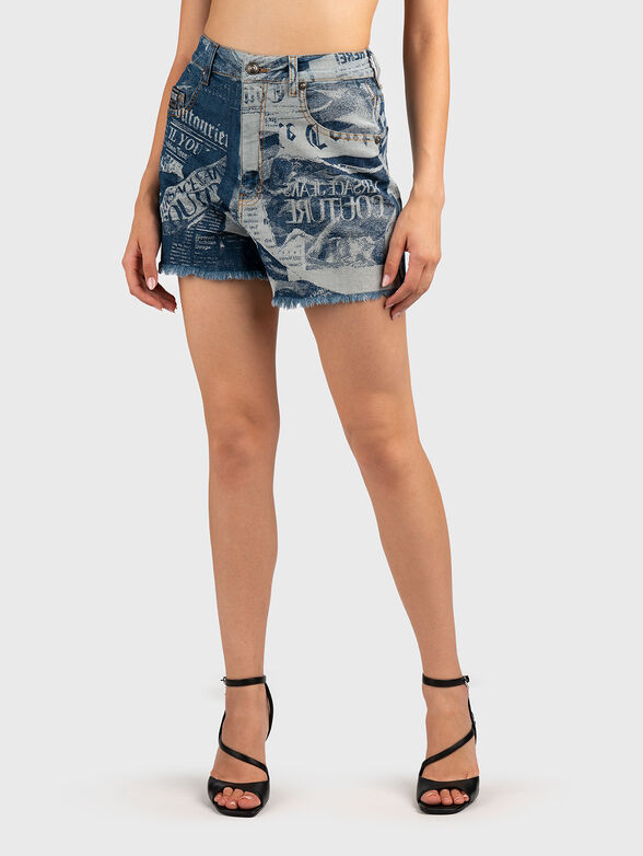 Denim shorts with print - 1