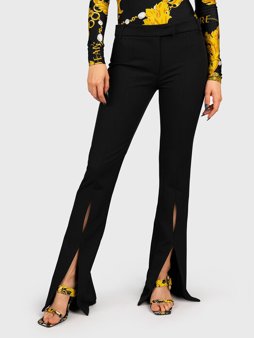 Slit trousers in black 