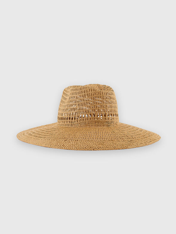 Straw hat with gold logo accent - 2