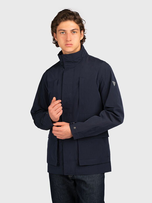 Dark blue jacket with logo detail
