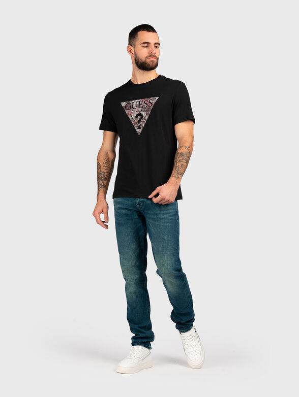 Black T-shirt with triangular logo print - 2