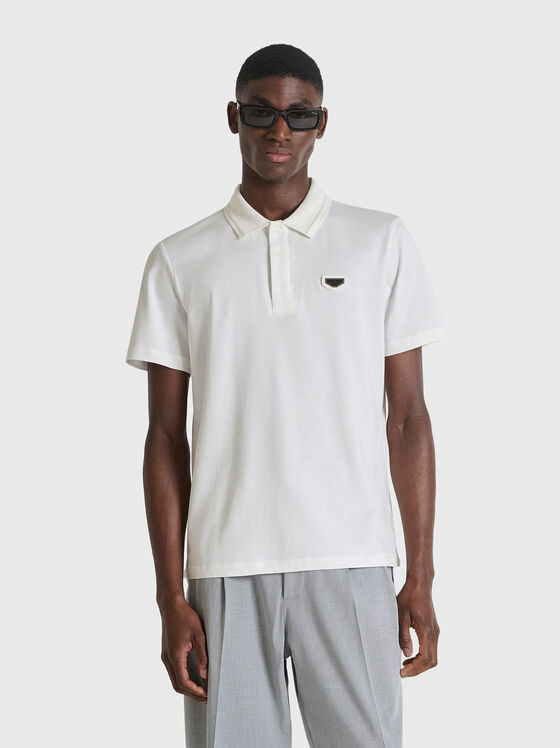 Cotton polo shirt in black - 1