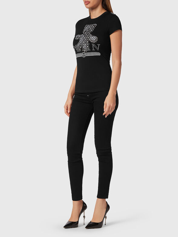Black t-shirt SEXY PURE TEDDY BEAR with print - 2