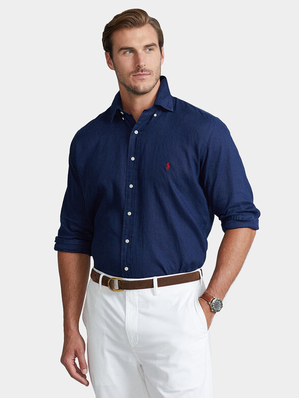 Shirt in blue color with logo accent - 1