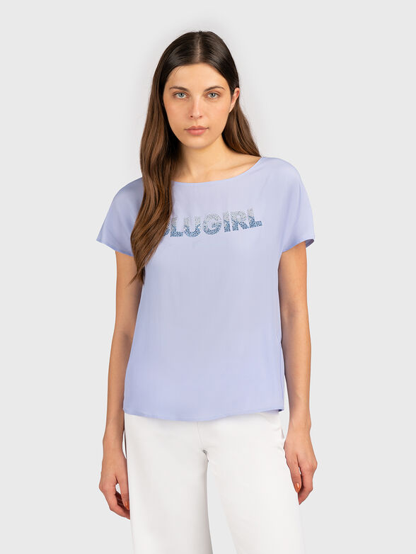 T-shirt with rhinestone logo  - 1