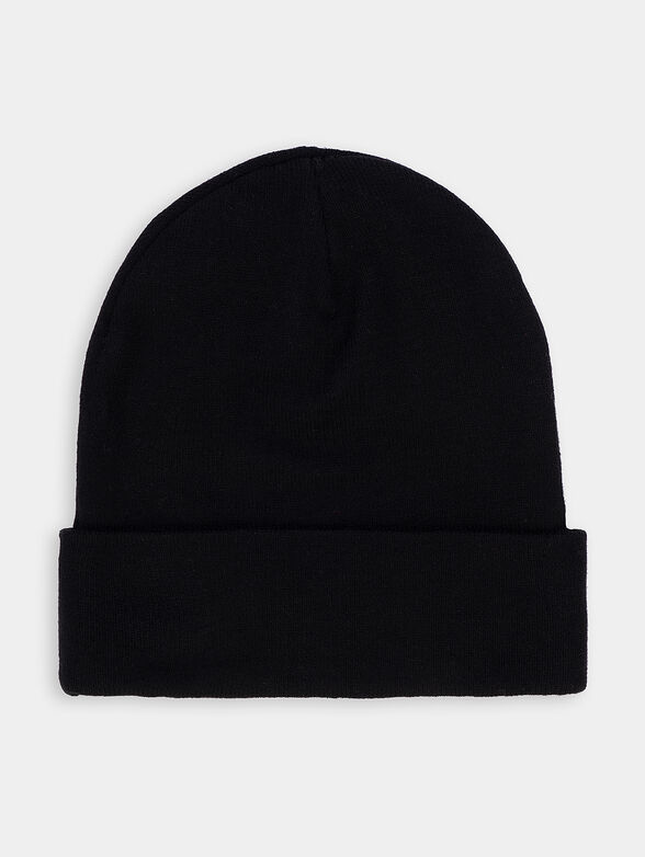 SLOUCHY knitted black beanie with logo - 2