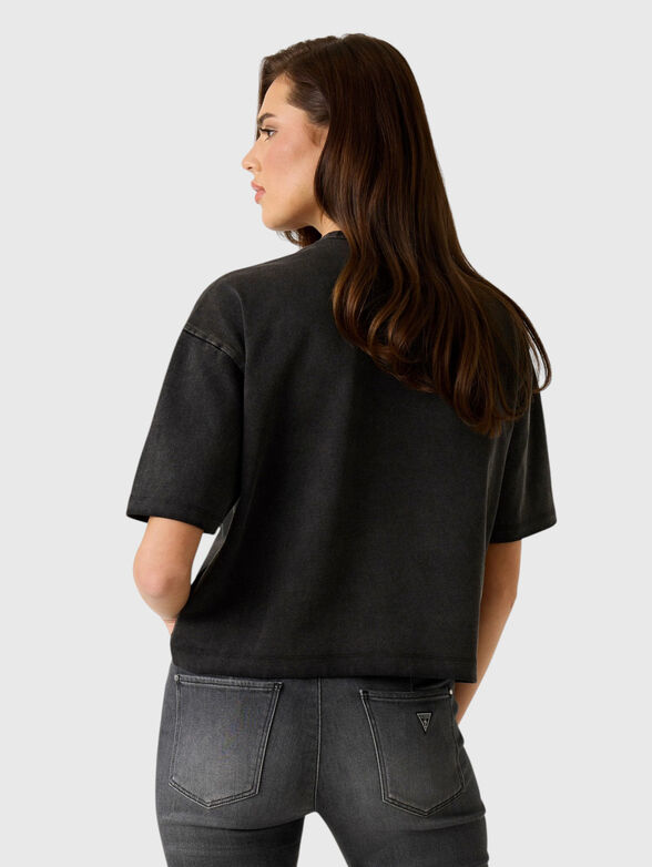 Black cotton t-shirt - 3