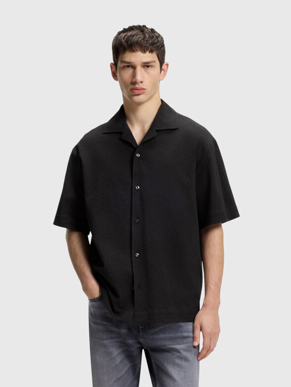 Oversized cotton-blend shirt - 1