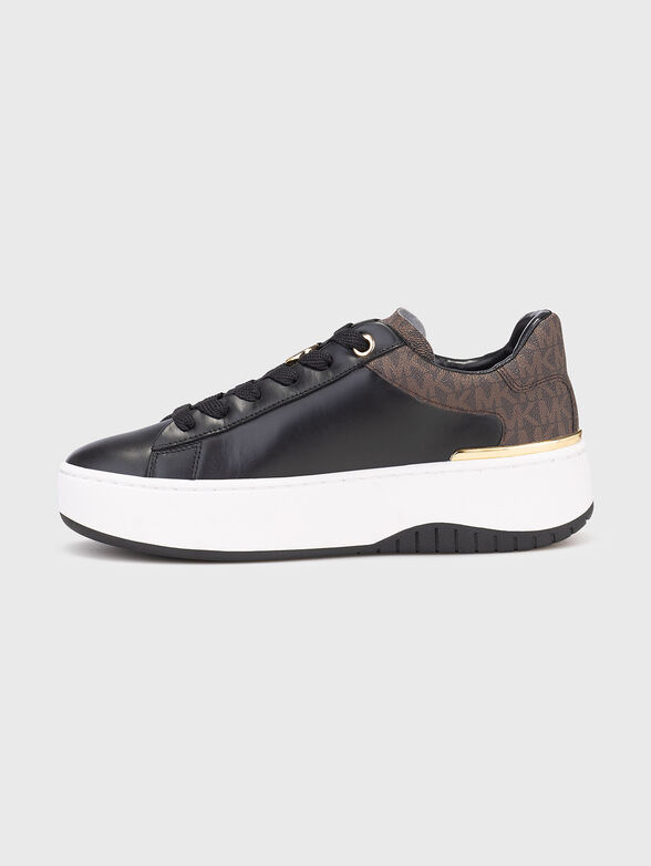 Leather sports shoes with logo print - 4