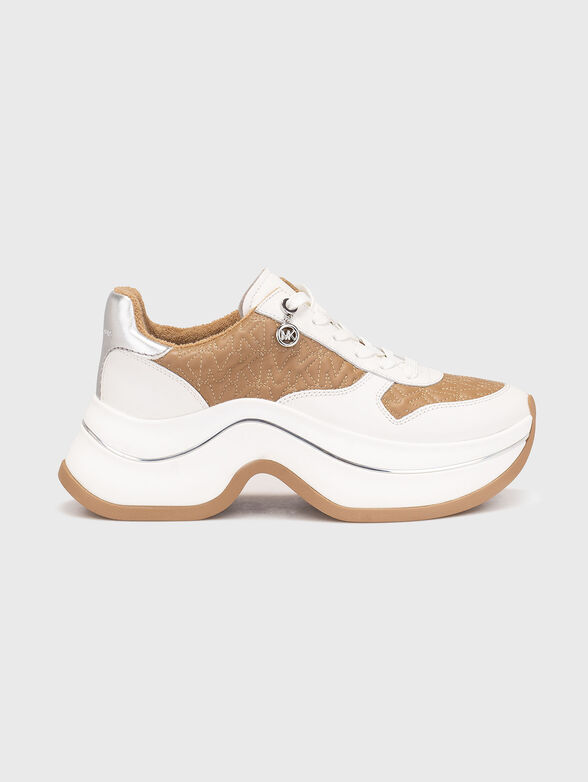 ARLA logo embroidery leather sneakers - 1