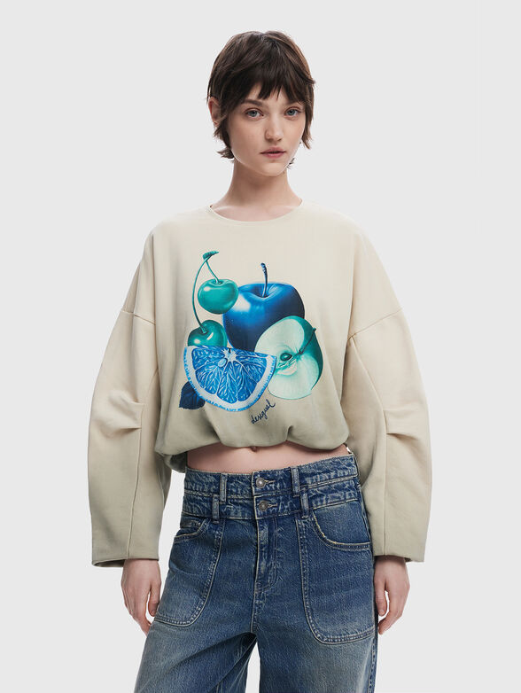 Short sweatshirt with print - 1