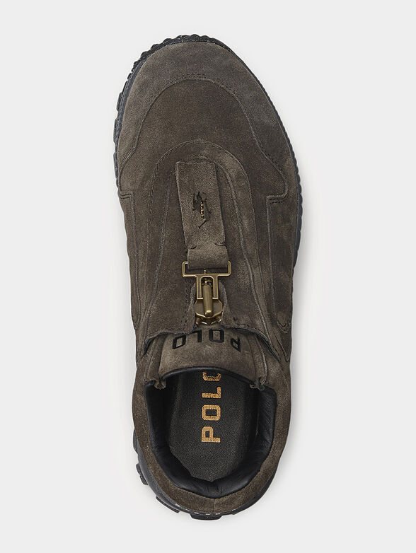 Suede sports shoes with zip - 4