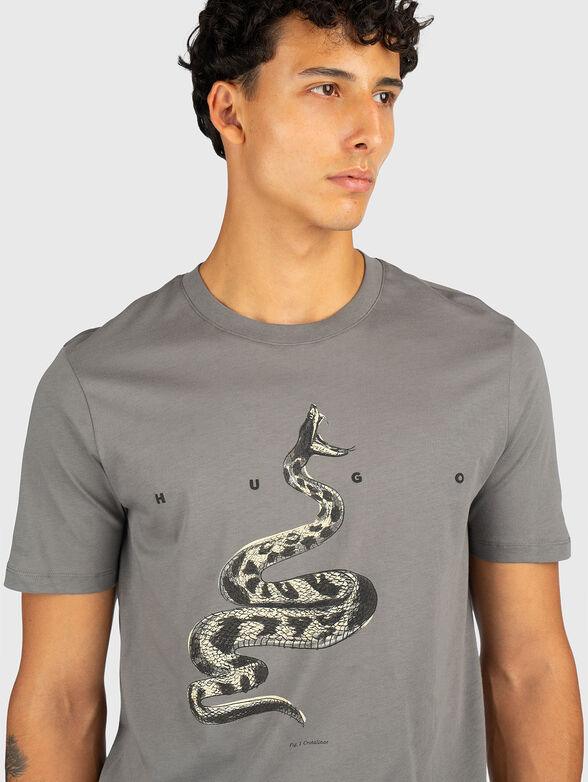 Gray cotton T-shirt - 4