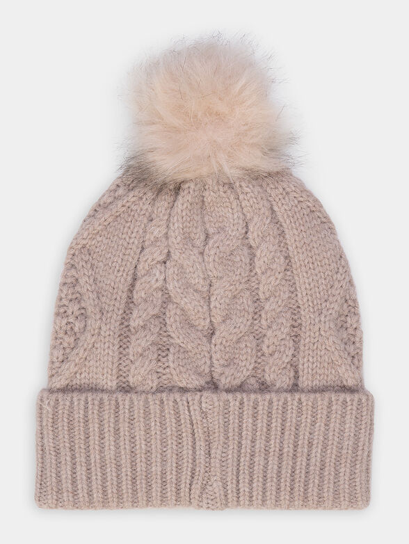 Knitted hat with pompom and logo detail - 2