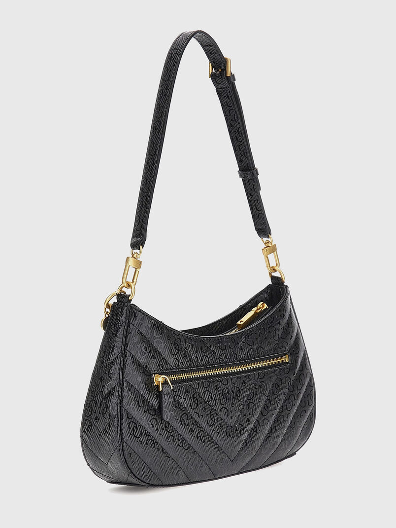 Black bag with quilted effect and logo accent - 3
