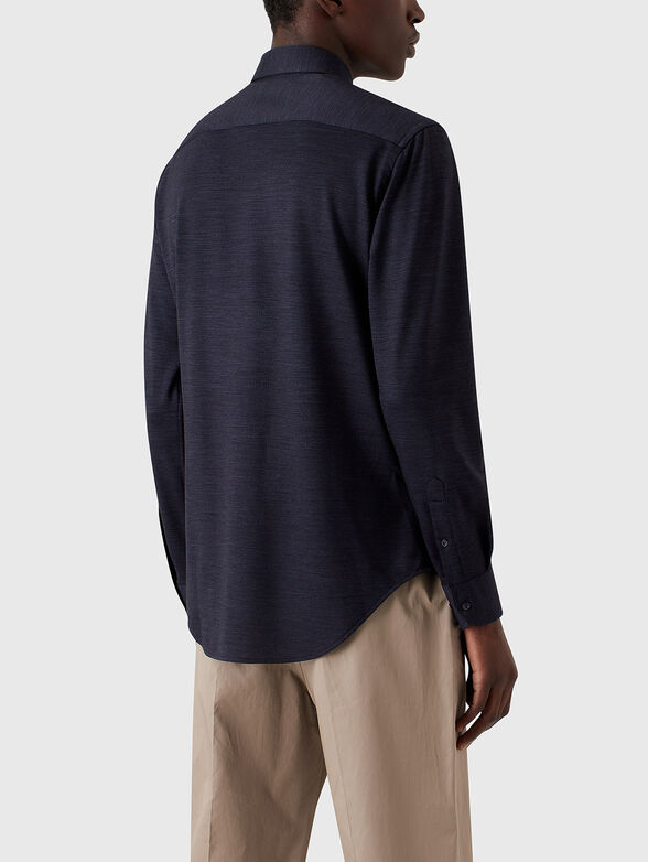 Blue wool blend shirt - 3